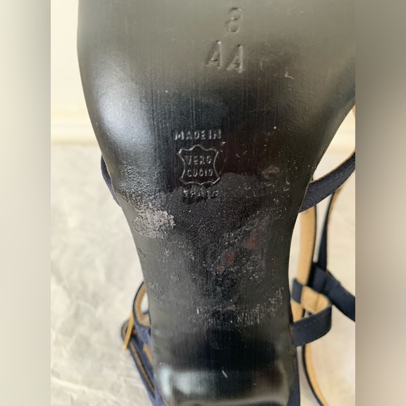 Vintage Kenneth Cole satin heels in navy, size 8AA (narrow), never worn. - Picture 8 of 8